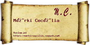 Márki Cecília névjegykártya