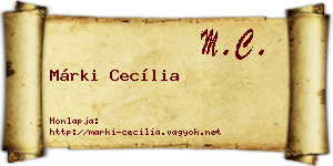 Márki Cecília névjegykártya